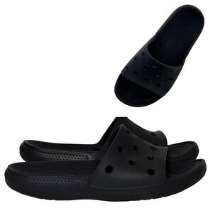 Crocs Classic Unisex M6 W8 All Terrain Clog Black Slide Sandals Slip On Comfort